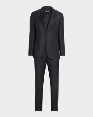 Men's Trofeo Wool Plaid Two-Piece Suit