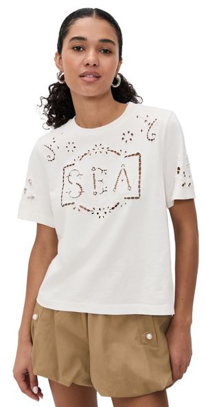 Sea Marie Embroidery T-Shirt White XS