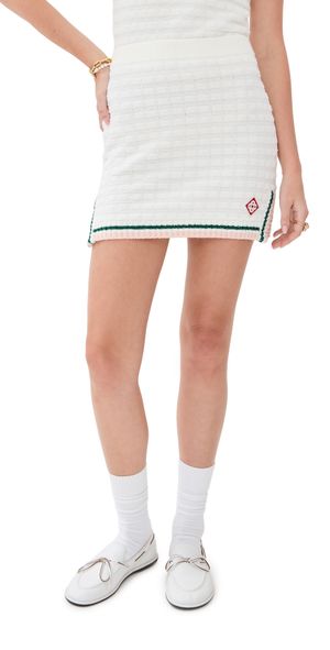 Casablanca Boucle Cotton Skirt White S