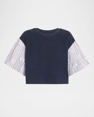 Toula Puff-Sleeve Combo Top