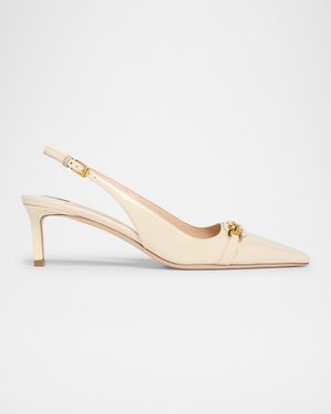 Whitney Patent Leather Slingback Ballerina Pumps