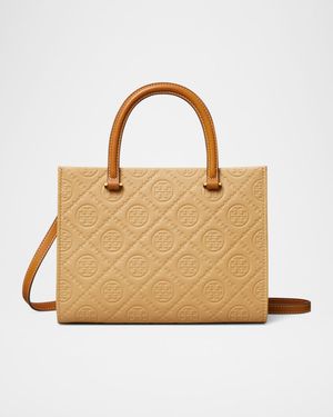 T-Monogram Pebble Leather Square Tote Bag