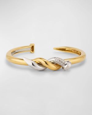 Polished Two Tone Twisted Nail Cuff