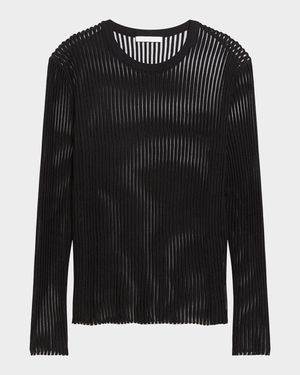 Men's Sheer Vertical Ribbed Top