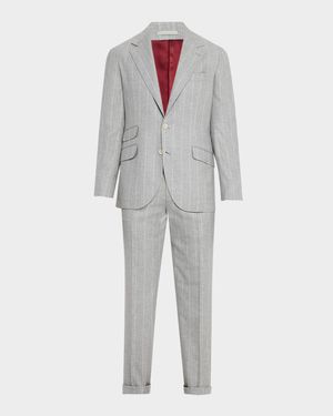 Men's Wool Chalk Stripe Two-Piece Suit
