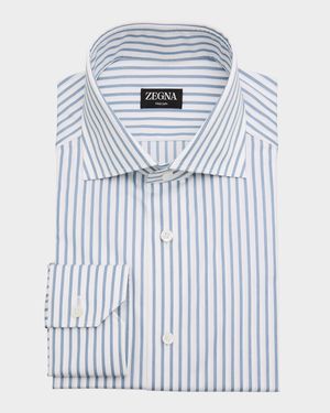 Men's Trecapi Cotton Stripe Dress Shirt