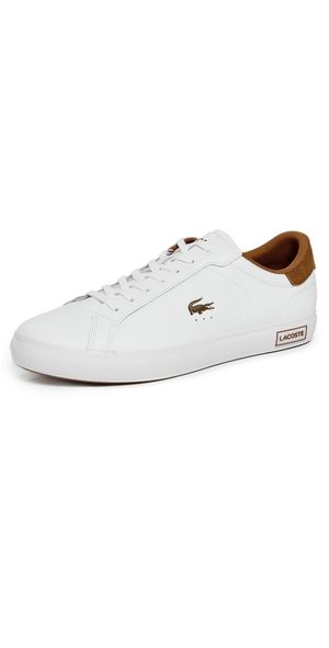 Lacoste Men's Powercourt Sneakers White/Brown 8.5