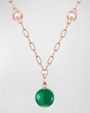 Happy Diamonds Planet 18K Rose Gold Agate Necklace