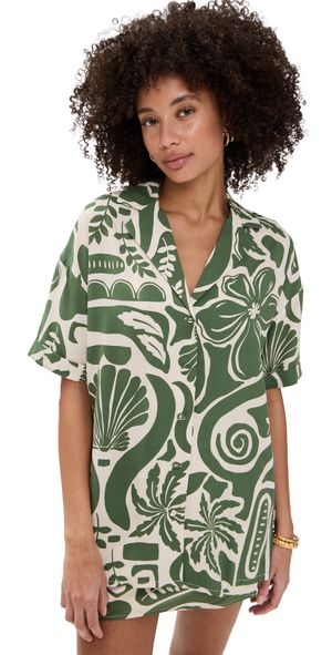 MINKPINK Amos Resort Shirt Shell-Print M