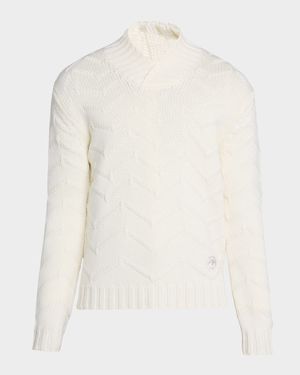 Men's Wool Chevron Shawl Knit Sweater