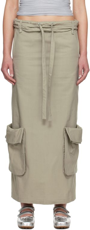 OPEN YY Gray Cargo Maxi Skirt