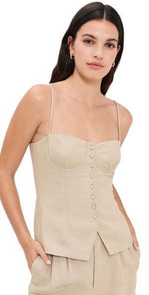 Onia Air Linen Underwire Corset Top Jute 6