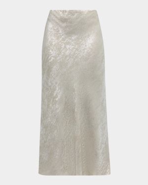 Clover Brushed Metallic Slip Skirt