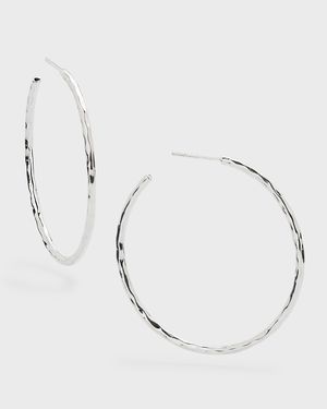 Medium Squiggle Hoop Earrings in Sterling Silver
