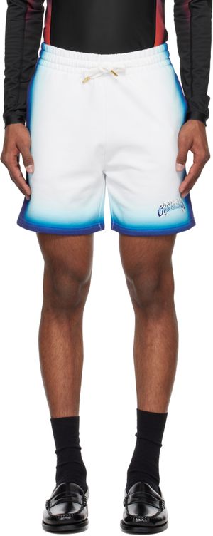 Casablanca White & Blue Fade Sweat Shorts