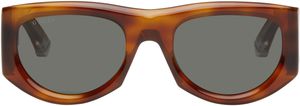 Gucci Brown Rectangular-Frame Sunglasses