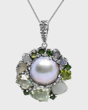 Multi-Stone Mabe Pearl Necklace