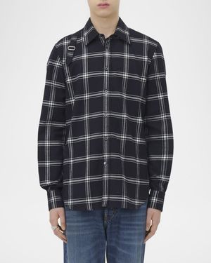 Men's Windowpane Harness Sport Shirt
