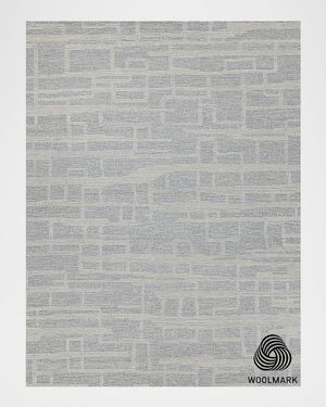 Park City Hand-Tufted Light Gray/Ivory Rug, 6' x 9'
