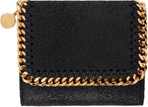 Stella McCartney Black Falabella Small Flap Wallet