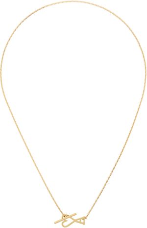 AMI Paris Gold Brass Ami de Coeur 2 In 1 Chain Necklace