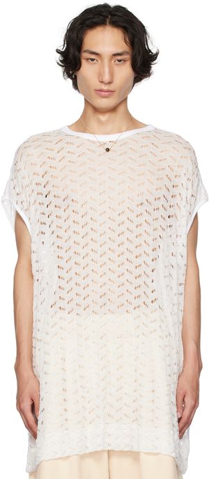 Dries Van Noten White Crewneck Tank Top
