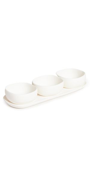 TF DESIGN Trio of Bowls on Dish Set White One Size