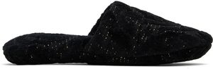 Versace Underwear Black Barocco Slippers