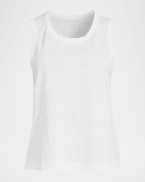 Crewneck Stretch Linen Tank