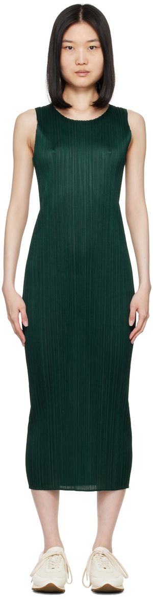 PLEATS PLEASE ISSEY MIYAKE Robe midi verte - NEW COLORFUL BASICS 3