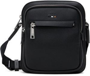 BOSS Black Faux-Leather Mini Crossbody Bag