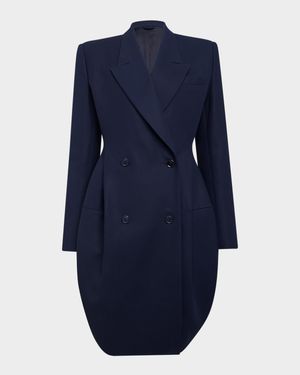 Double-Breasted Tailored Cropped Coat