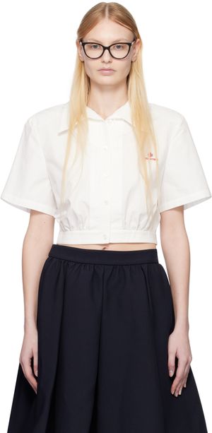 SHUSHU/TONG White Short-Sleeved Tuck Shirt