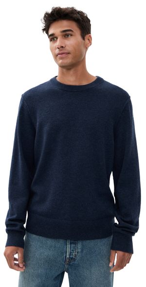 Alex Mill Reverse Seam Crew Neck Sweater Heather Navy S