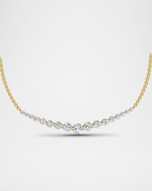 Lab Grown Diamond 18K Yellow Gold Graduated Necklace, 3.0tcw