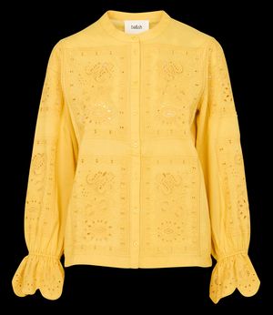 Ba&sh - Chemise droite en coton brodé - Taille 3 - Jaune