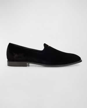 Men's Irmha Crystal-Embellished Velvet Loafers