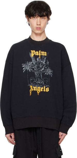 Palm Angels Pull molletonné noir à image