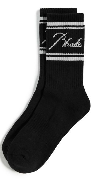 Rhude Rhude Script Logo Socks Black/Light Blue One Size