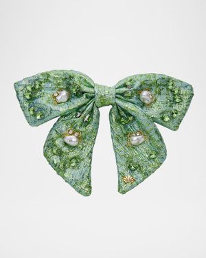 Libby Pearl Embellished Bow Barrette