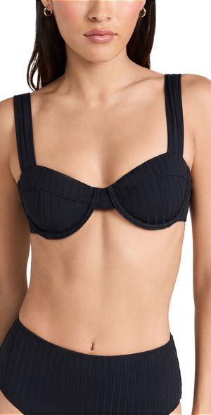 Solid & Striped The Lilo Bikini Top Blackout L