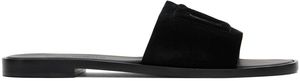 Dolce&Gabbana Black Cutout DG Logo Sandals