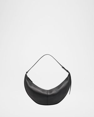 Slide Crescent Pebble Leather Hobo Bag