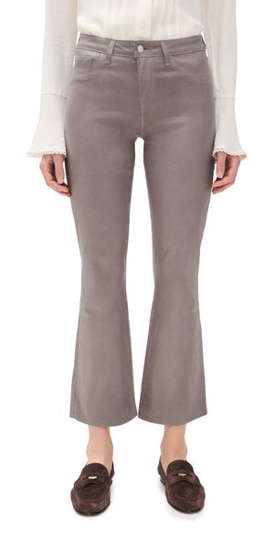 L'AGENCE Kendra Crop Flare Jeans Driftwood Coated 31