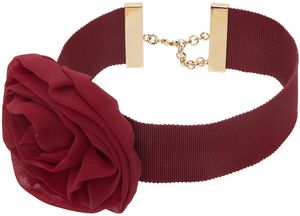 Blumarine Ras-du-cou rouge à appliqué floral