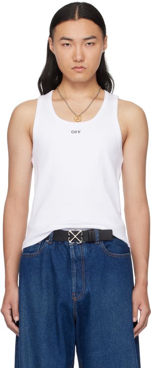 Off-White White 'Off' Stamp Rib Tank Top