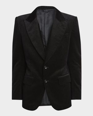 Men's Dyllan Velvet Polka Dot Dinner Jacket