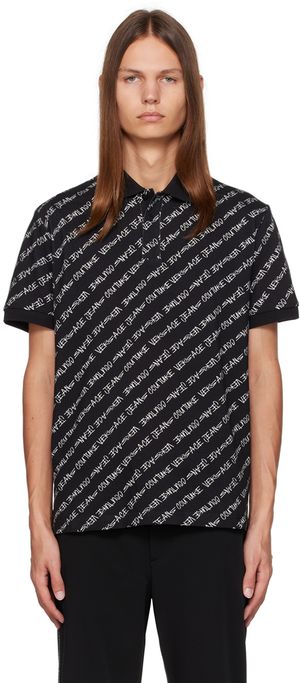 Versace Jeans Couture Polo noir à logos