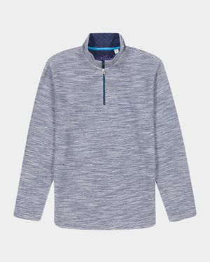 Men's Heathered Knit Quarter-Zip Sweater