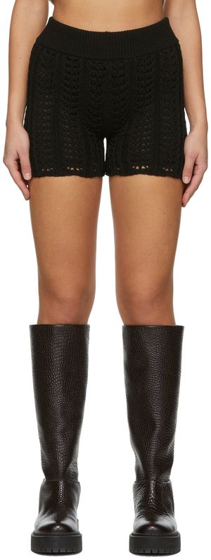 DRAE Black Cotton Shorts